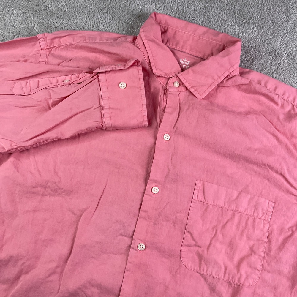 Peter Millar Shirt Mens Large Pink Seaside Collection Cotton Silk Button Up
